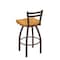 Holland Bar Stool Co 25" Low Back Swivel Counter Stool, Bronze Finish, Med Oak Seat 41125BZMedOak - alternate 2